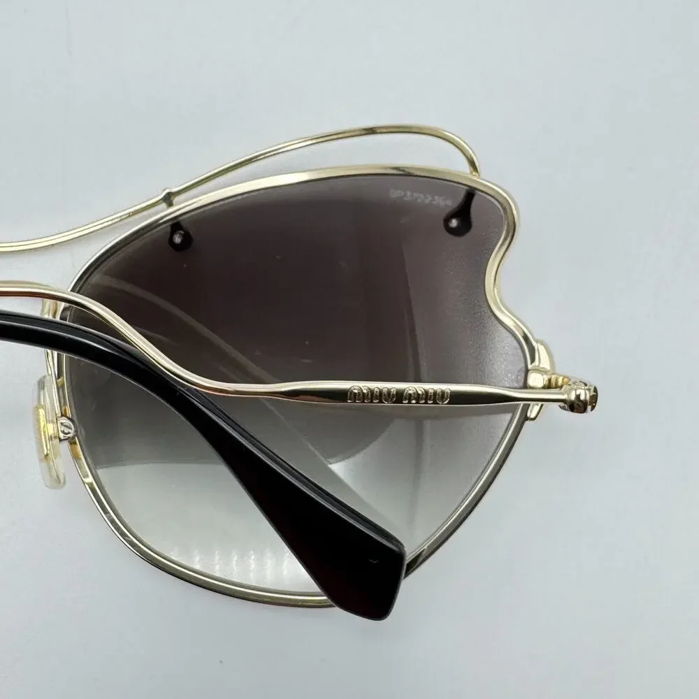 Miu Miu Sunglasses SMU 56R ZVN-0A7 Pale Gold Frame Gradient Lens 61-19-135mm